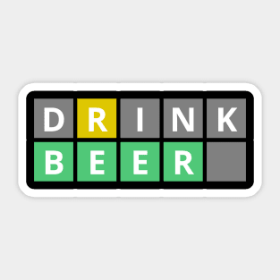 Drink Beer Wordplay Sticker